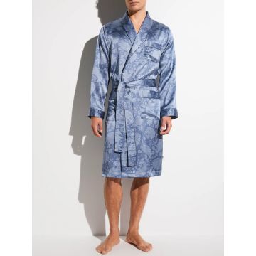 Herren Morgenmantel Seide paisley blue von Zimmerli Nightwear 6000