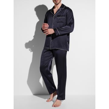 Herren Seidenpyjama navy dunkelblau Zimmerli