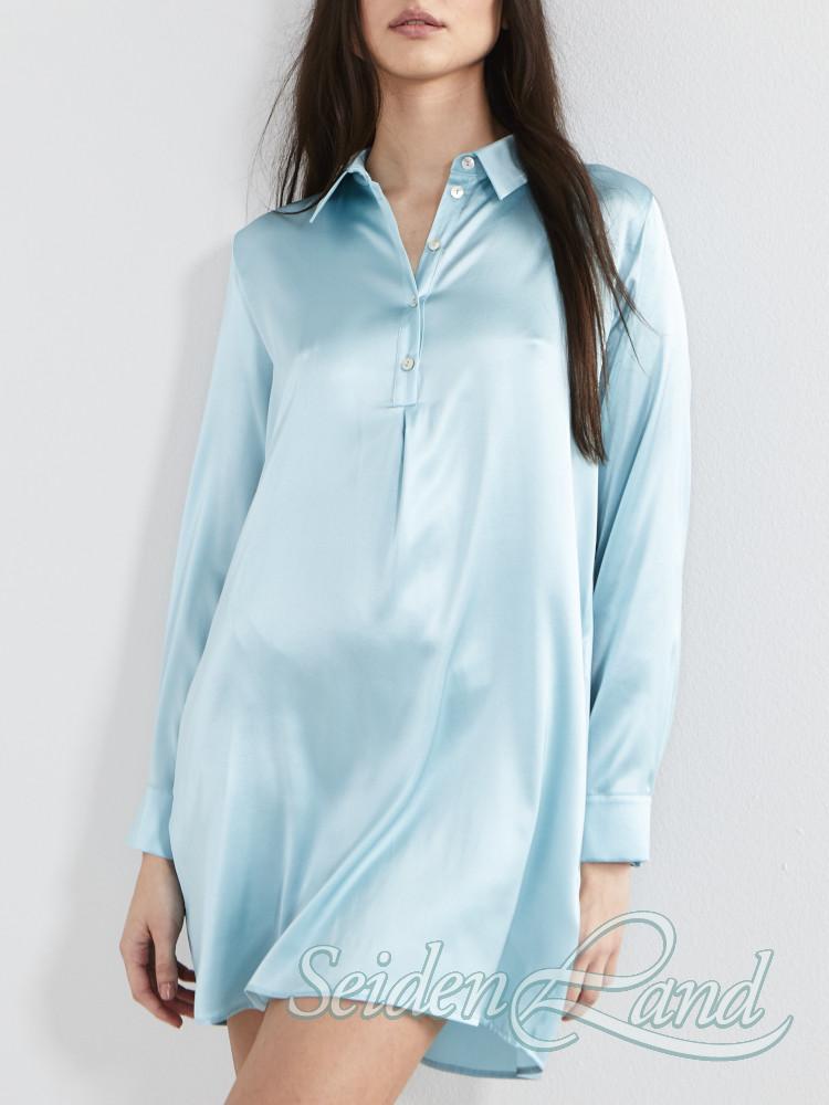 Sleepshirt Sloane Street Eva B. Bitzer Seide blau schwarz oder weiss Langarm