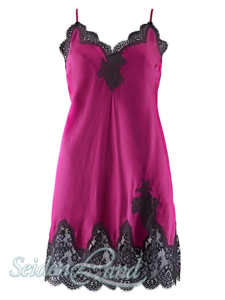 Neglige Seide mit Spitze Baby Doll Soie dAmour fuchsia oder schwarz Aubade