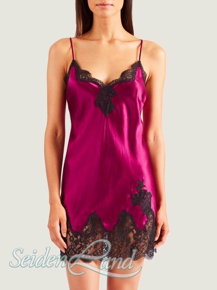 Neglige Seide mit Spitze Baby Doll Soie dAmour fuchsia oder schwarz Aubade